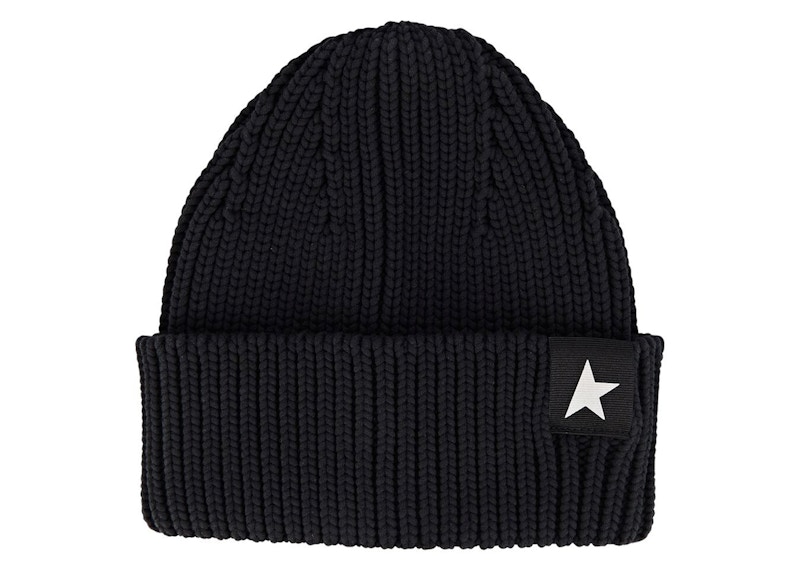 Golden Goose Star Rib Knit Beanie Black