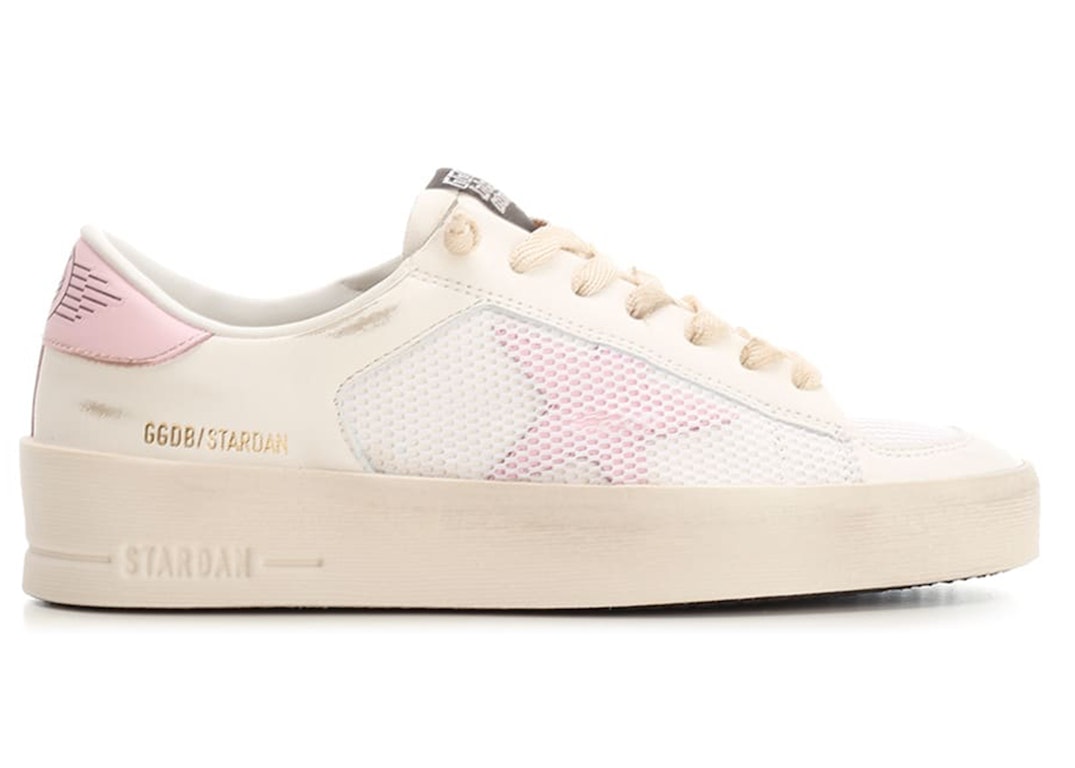 Pre-owned Golden Goose Stardan White Orchid Pink (women's) In White/orchid Pink