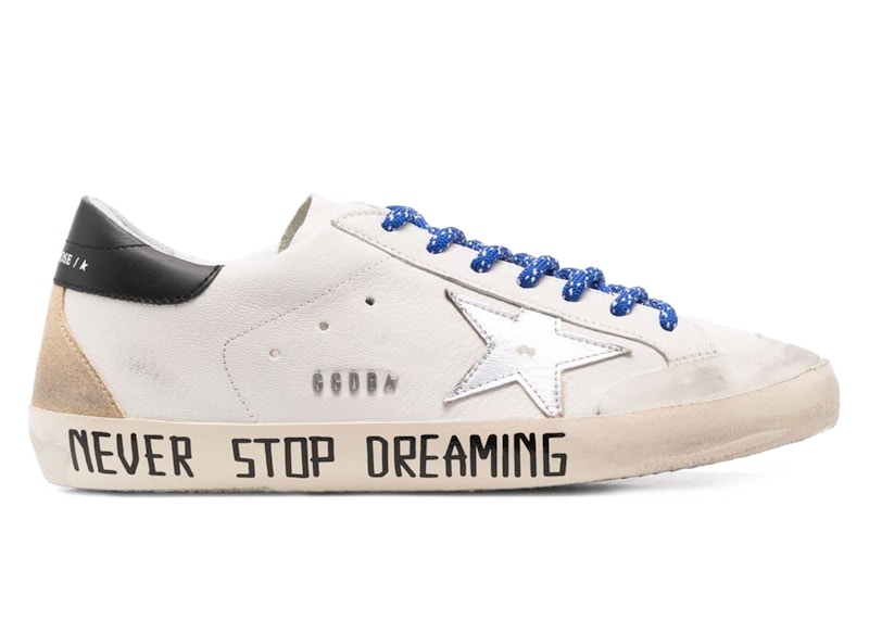 Golden Goose Super Star Never Stop Dreaming White Black Silver