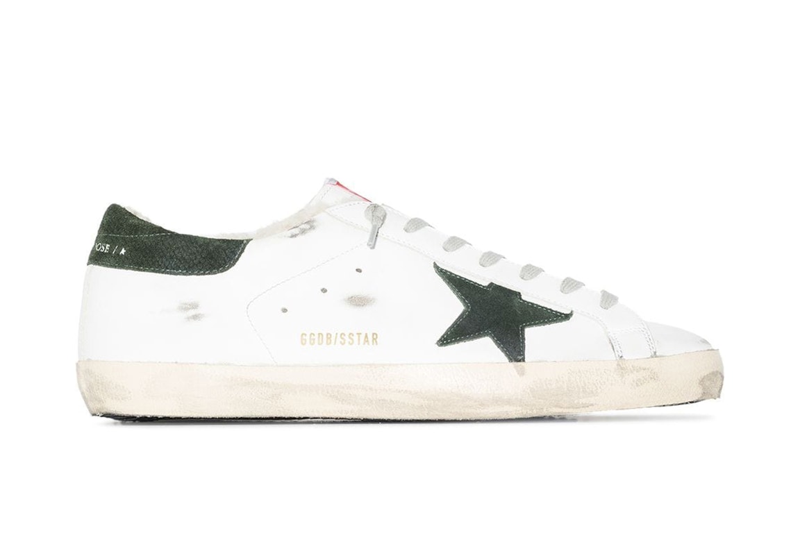 Pre-owned Golden Goose Super-star Sherpa Lining White Green In White/green