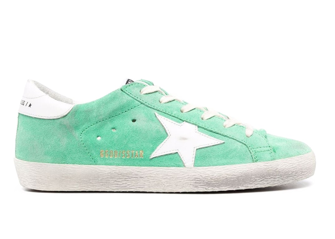 Pre-owned Golden Goose Super Star Suede Aquamarine White (women's) In Pale Green/white