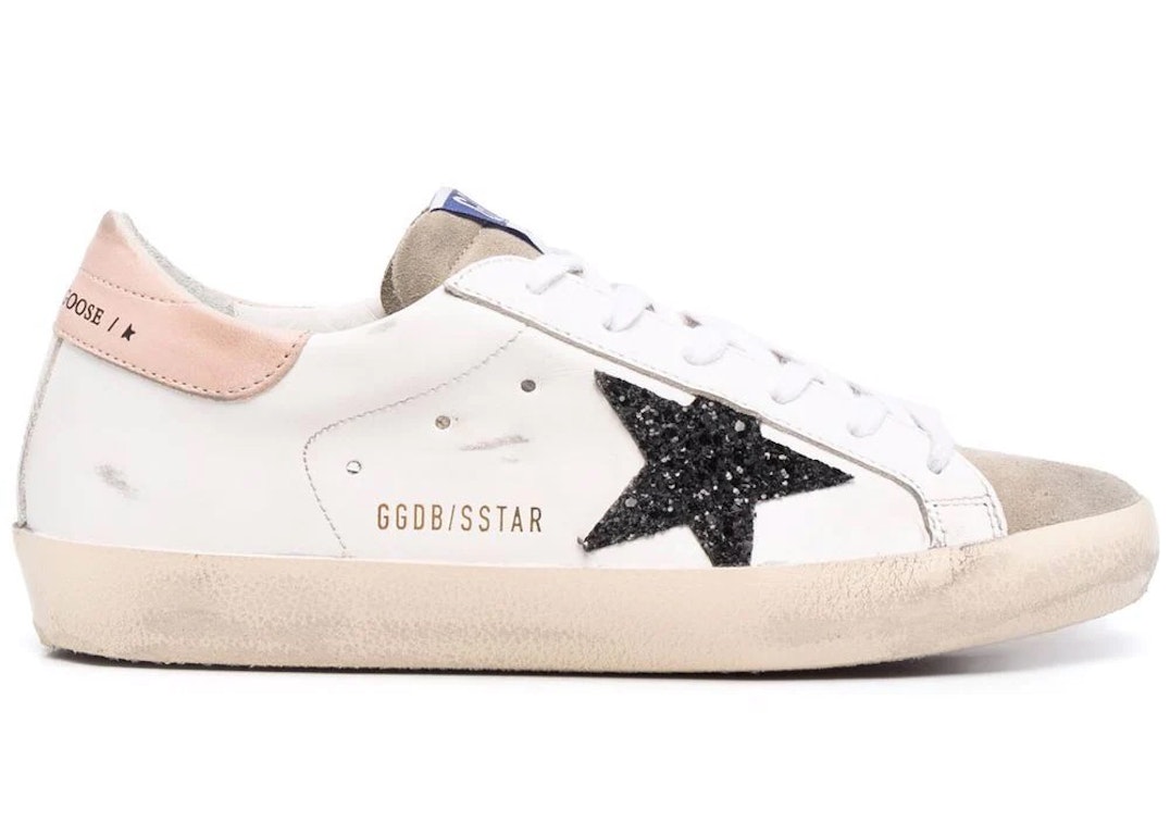 Pre-owned Golden Goose Super-star White Black Glitter (women's) In Black/white/pink