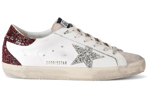 Golden Goose Super-Star White Bordeaux Silver (Women's) GWF00102