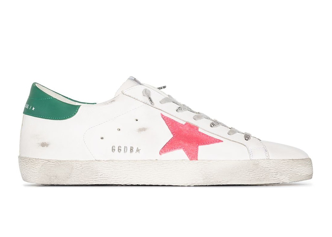 Pre-owned Golden Goose Super-star White Green Pink In White/green/pink