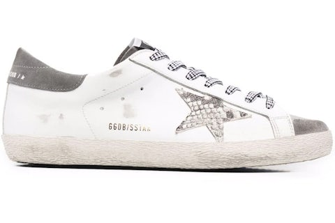 Golden Goose Super-Star White Grey Snakeskin Men's