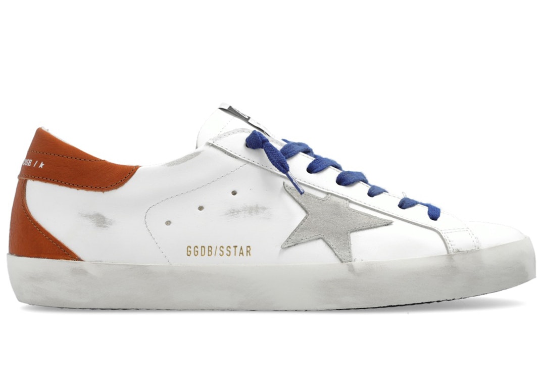 Pre-owned Golden Goose Super-star White Ice Brown Blue In White/ice/brown