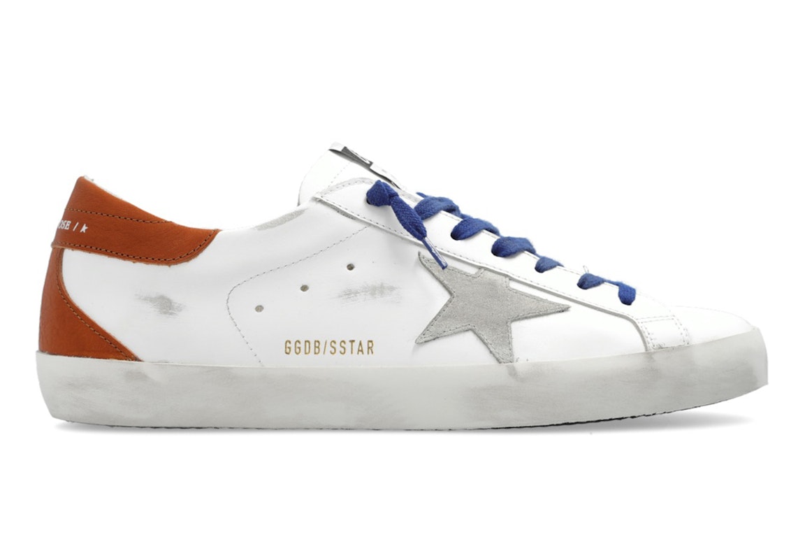 Pre-owned Golden Goose Super-star White Ice Brown Blue In White/ice/brown