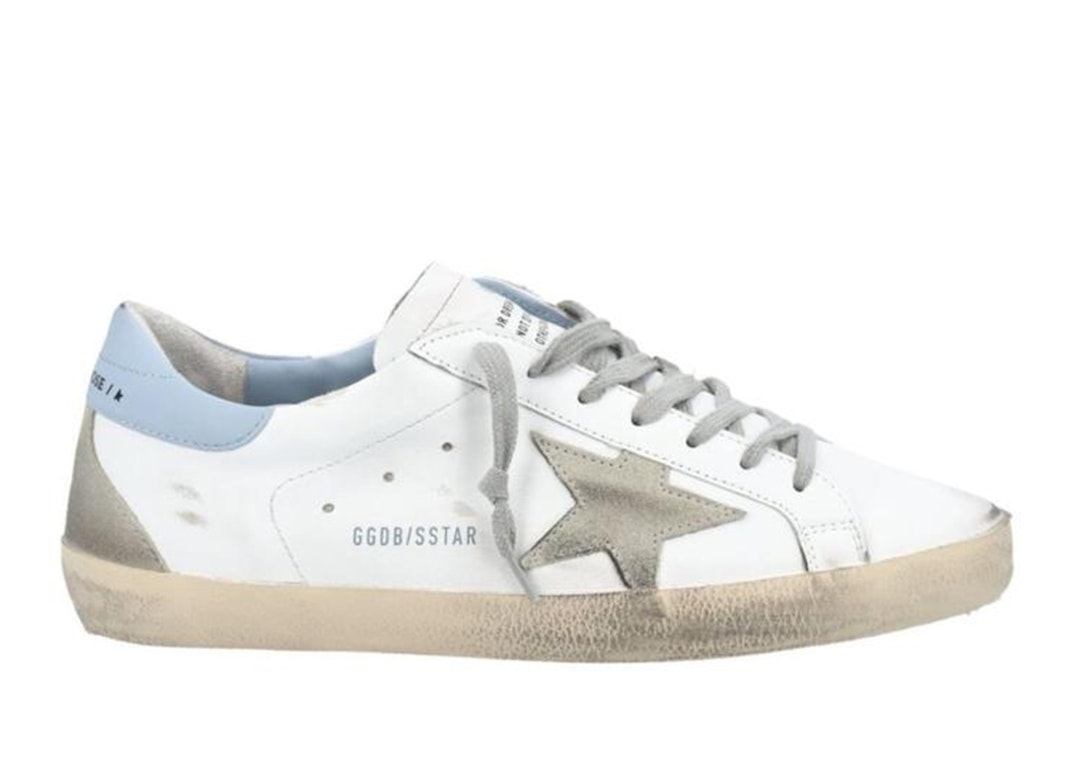 Pre-owned Golden Goose Super Star White Ice Powder Blue In White/ice/powder Blue