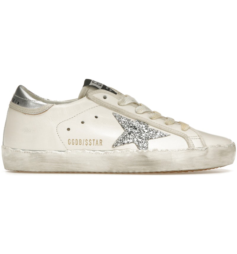 Golden Goose Super-Star White Silver Glitter (Women's) GWF00101