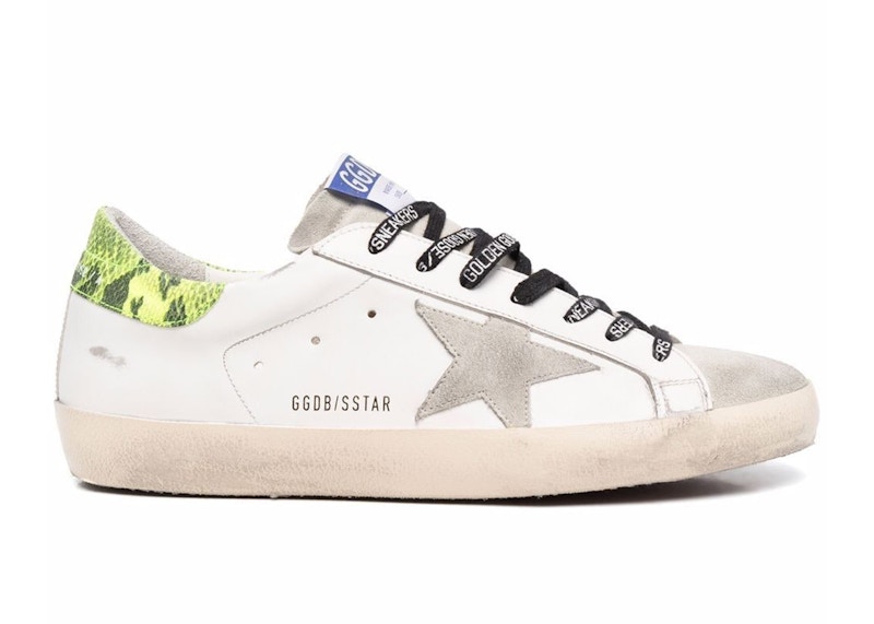 Golden Goose Super-Star White Snake Skin Green Men's