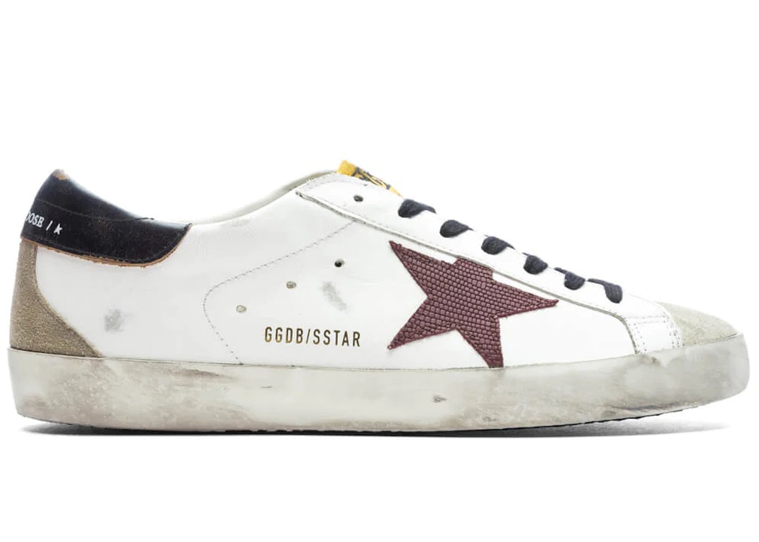Pre-owned Golden Goose Super-star White Taupe Bordeaux In White/taupe/bordeaux