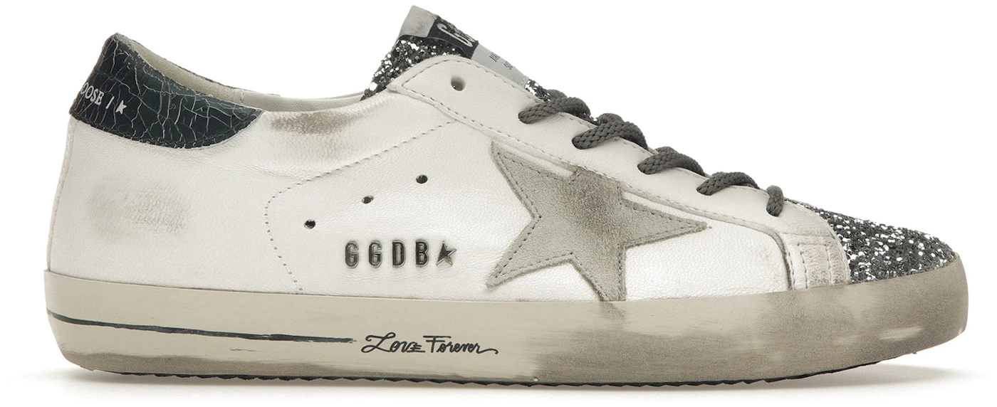 Golden Goose Super-Star Glitter Cream Silver (Women's) - GWF00101 ...