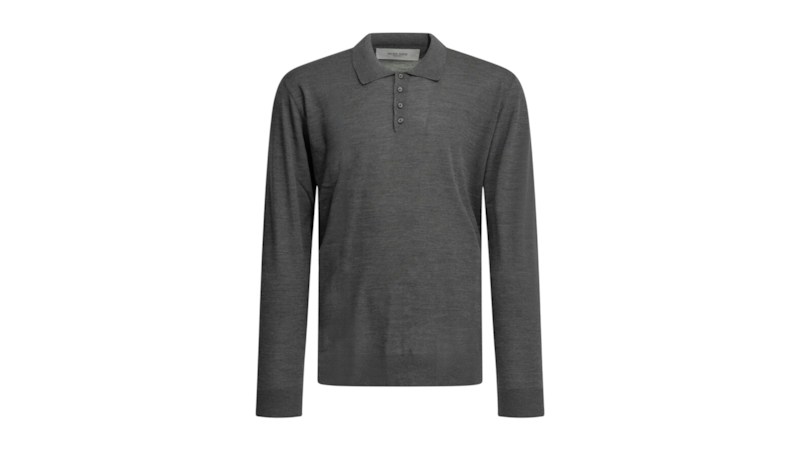Golden Goose Wool Polo Sweater Grey
