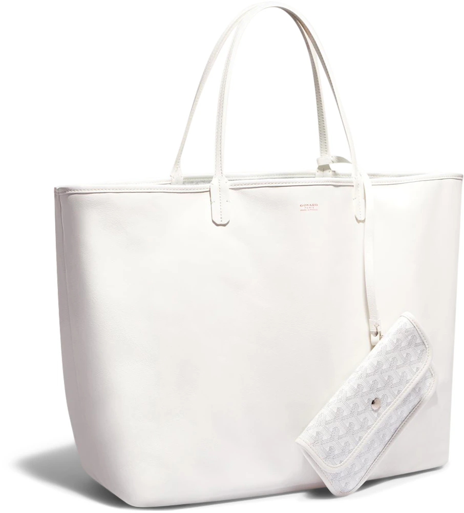 Goyard Goyardine White Anjou GM Reversible Tote Bag Silver