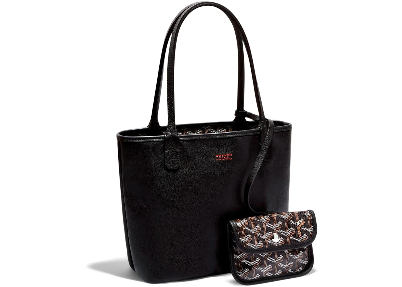 Goyard Anjou Tote Mini Black in Calfskin/Canvas with Palladium-tone - US