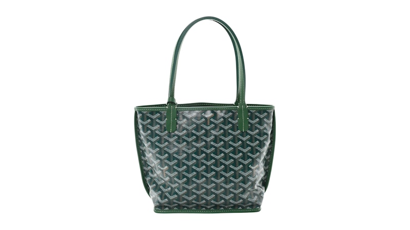 Goyard Anjou Tote Mini Green in Calfskin/Canvas with Palladium