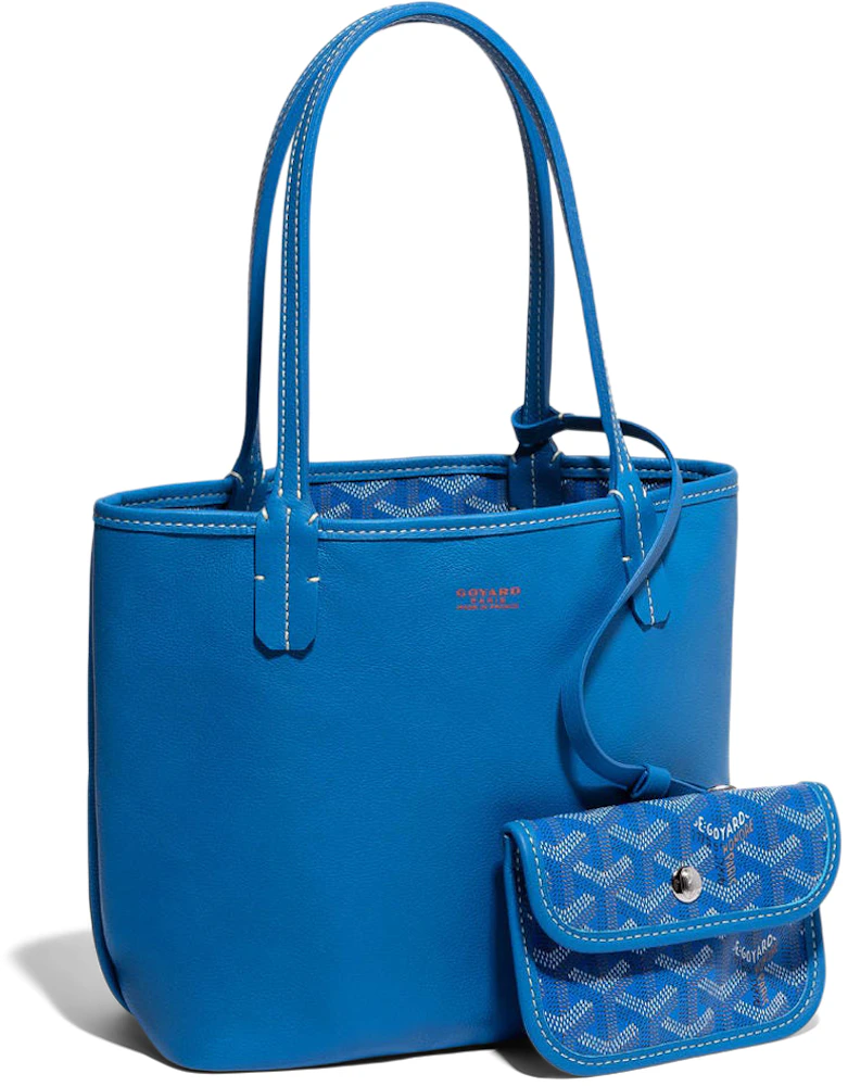 GOYARD Anjou Mini Goyardine Canvas Shoulder Bag Blue