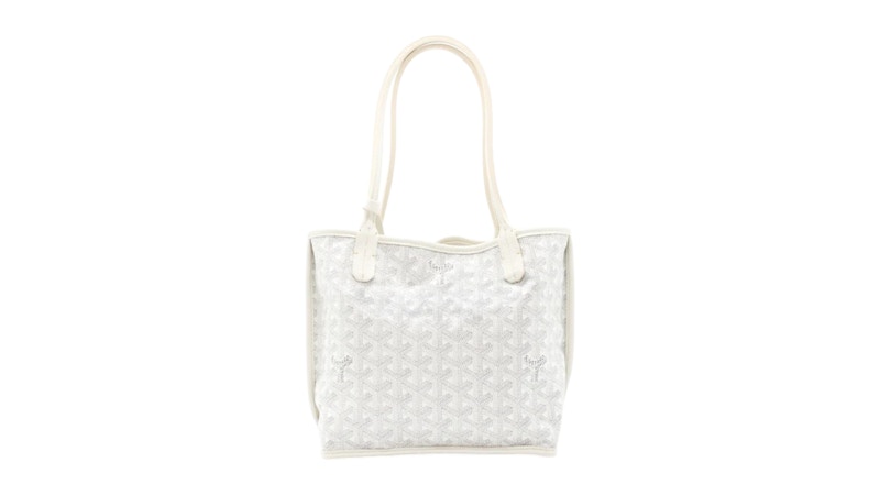 Goyard Anjou Tote Mini White in Calfskin/Canvas with