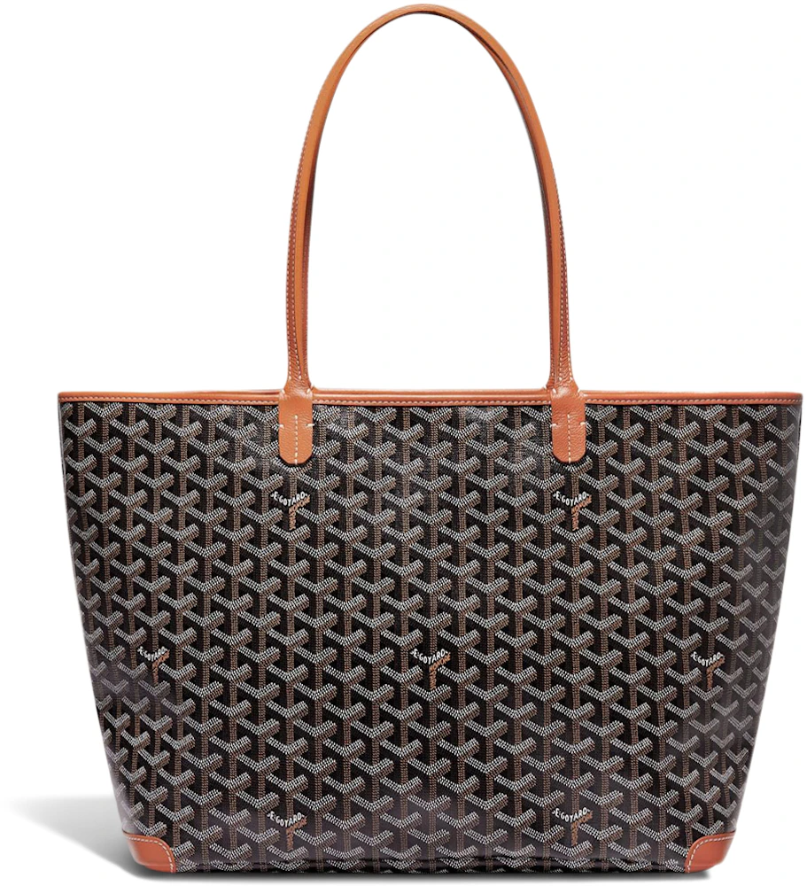 Goyard Artois Tote MM Black/Natural in Canvas/Calfskin with