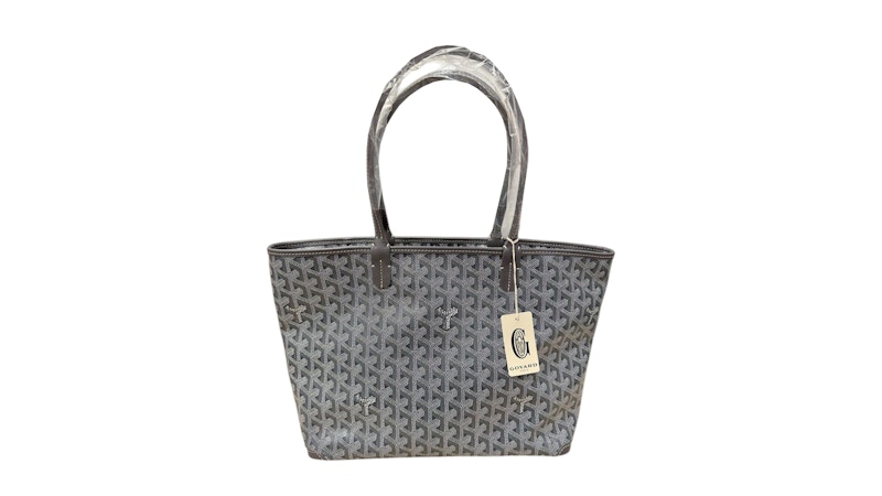 Goyard Artois Tote PM Grey in Canvas/Calfskin with Palladium-tone
