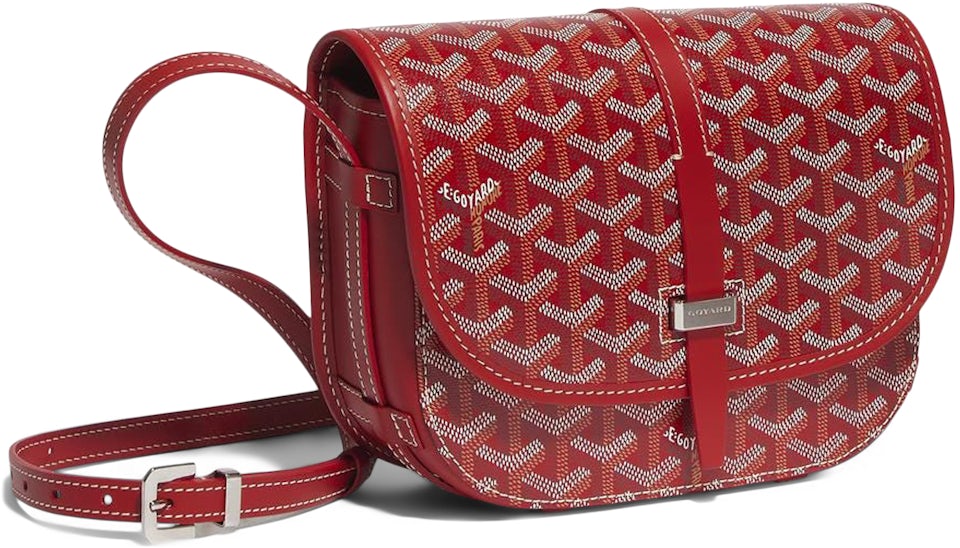 Goyard 2019 Pre-Owned Belvedere PM Crossbody Bag - Red for Women