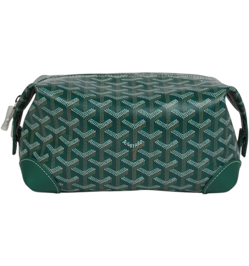 Neceser Goyard Boeing 25 en verde in Goyardine Canvas with Silver