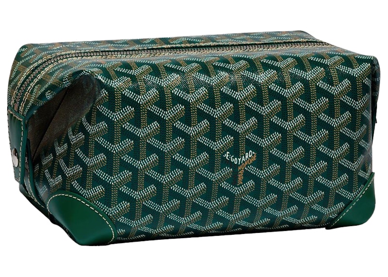 Goyard Boeing 25 Toilet Bag Green in Goyardine Canvas with Silver