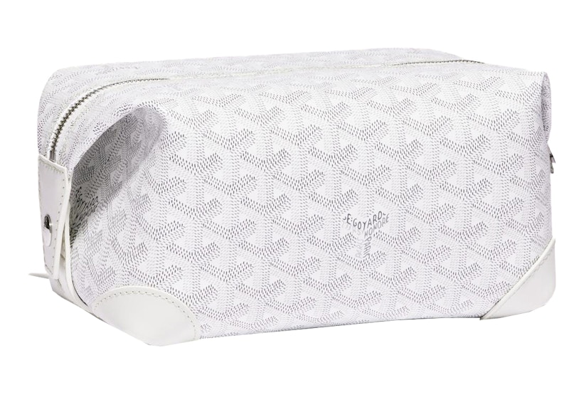 Goyard Boeing 25 Toilet Bag White in Goyardine Canvas with Silver