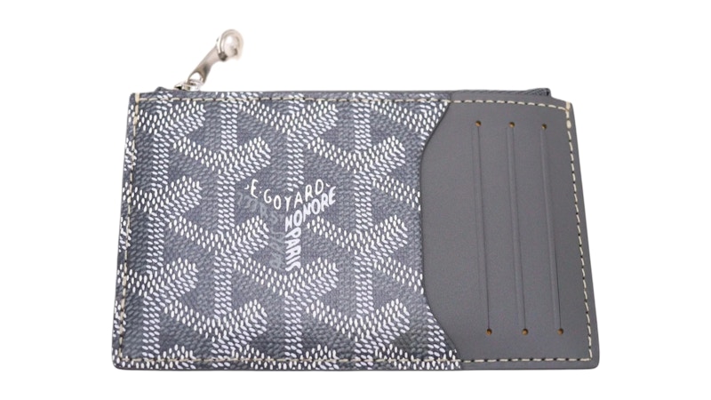 Goyard Bourbon Zipped Card Holder Grey in Canvas - US