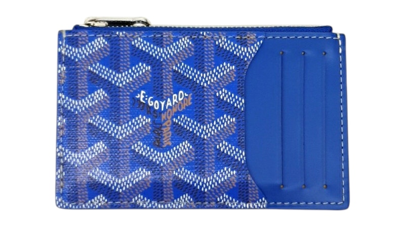 Goyard Bourbon Zipped Card Holder Sky Blue in Canvas - US