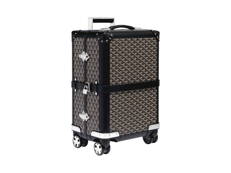 Pre-owned Goyard Bourget Trolley Case Pm In Black