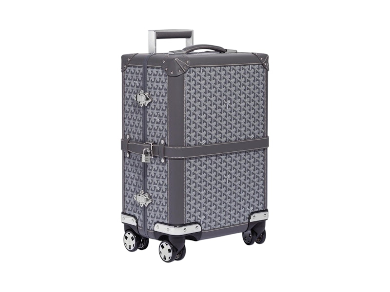 Pre-owned Goyard Bourget Trolley Case Pm In Grey In Gray
