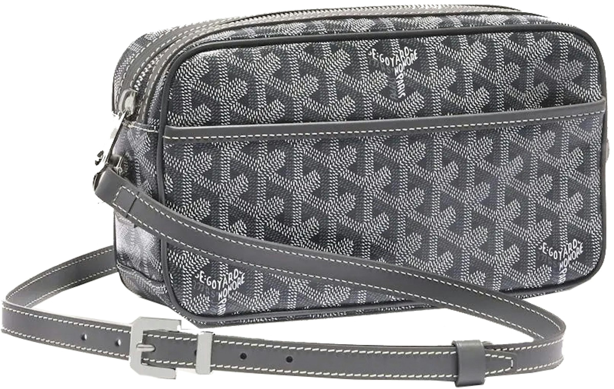 Goyard Cap-Vert PM Bag Gray in Coated Canvas/Calfskin Leather with