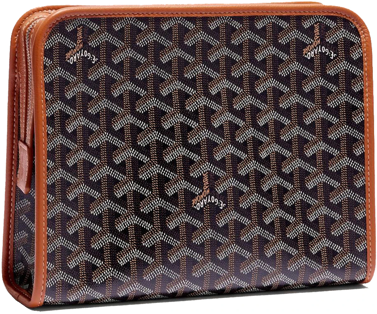 Goyard Jouvence Toiletry Bag MM Black/Brown in Canvas/Calfskin with  Palladium-tone - US