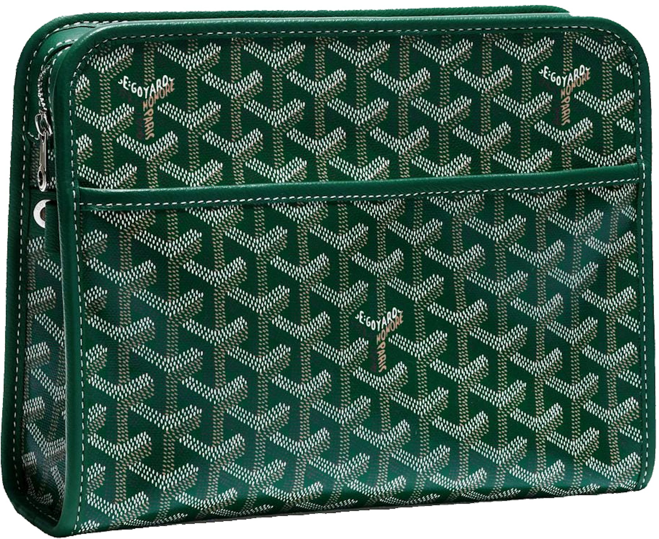 Goyard Jouvence Toiletry Bag MM Green in Canvas/Calfskin with  Palladium-tone - US