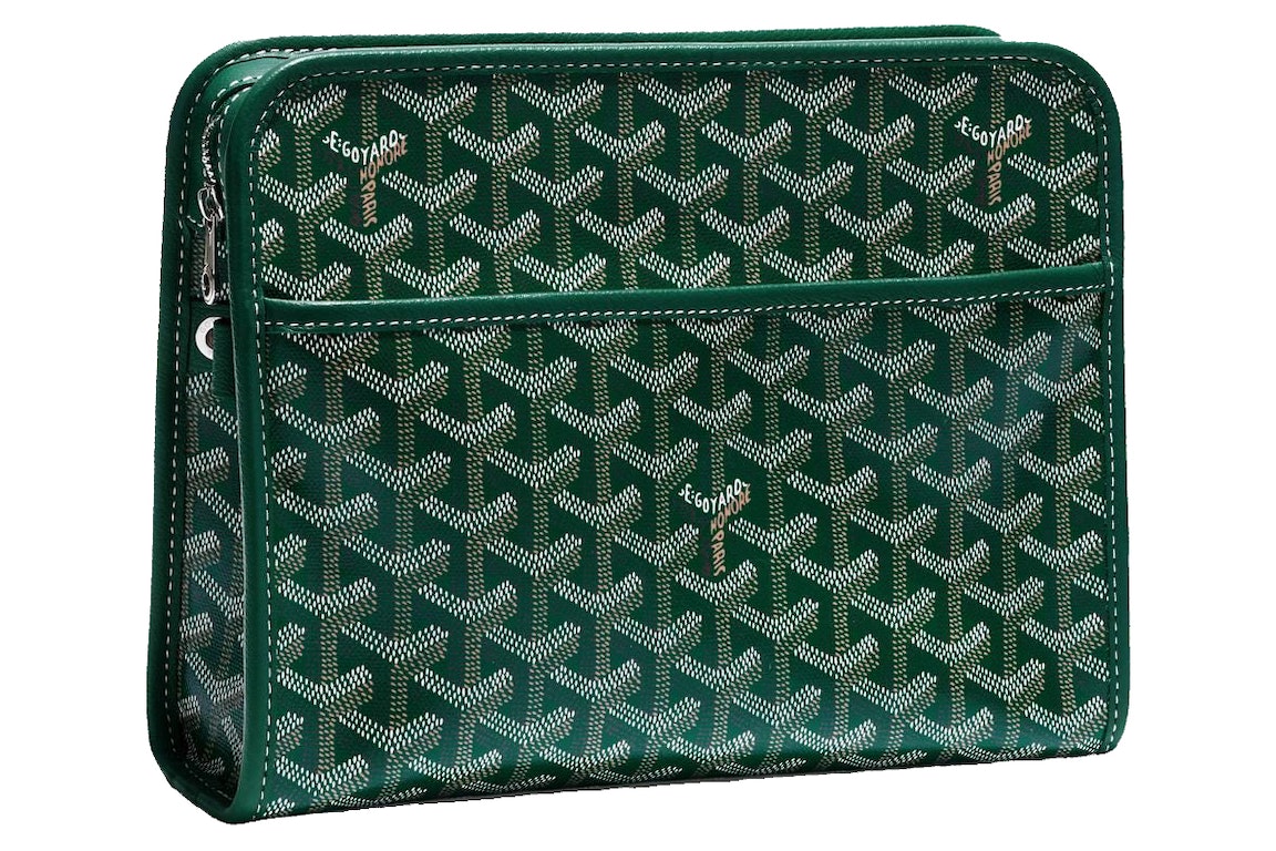 Pre-owned Goyard Jouvence Toiletry Bag Mm Green