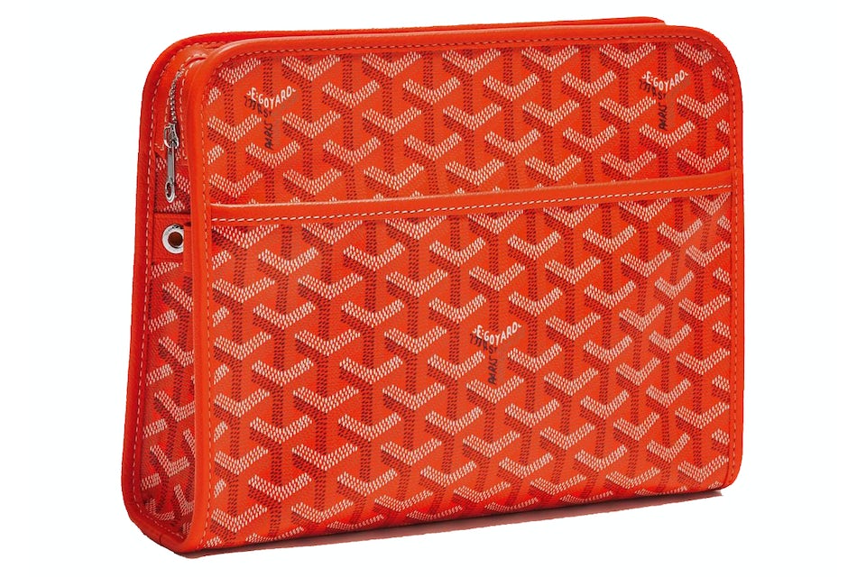 Goyard Jouvence Toiletry Bag MM Orange in Canvas/Calfskin with