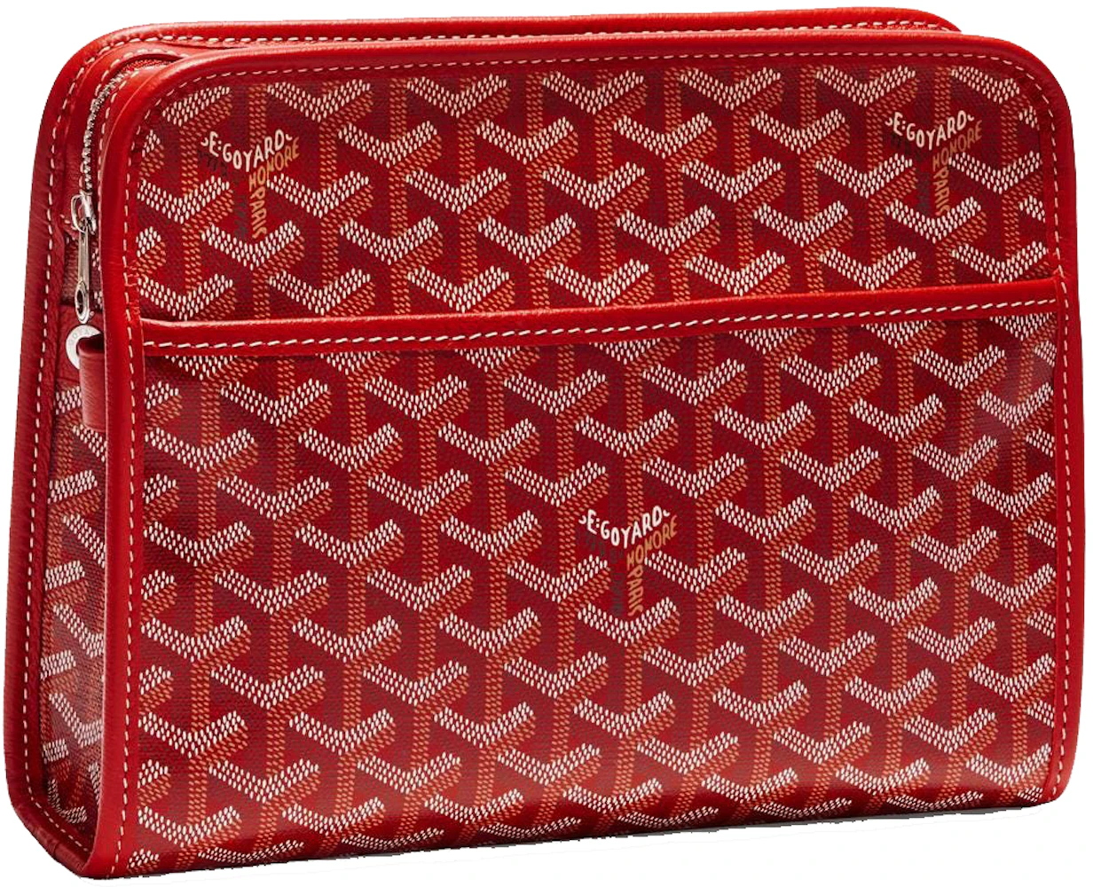 Goyard Burgundy Coated Canvas Jouvence Toiletry Pouch MM, Luxury, Bags &  Wallets on Carousell