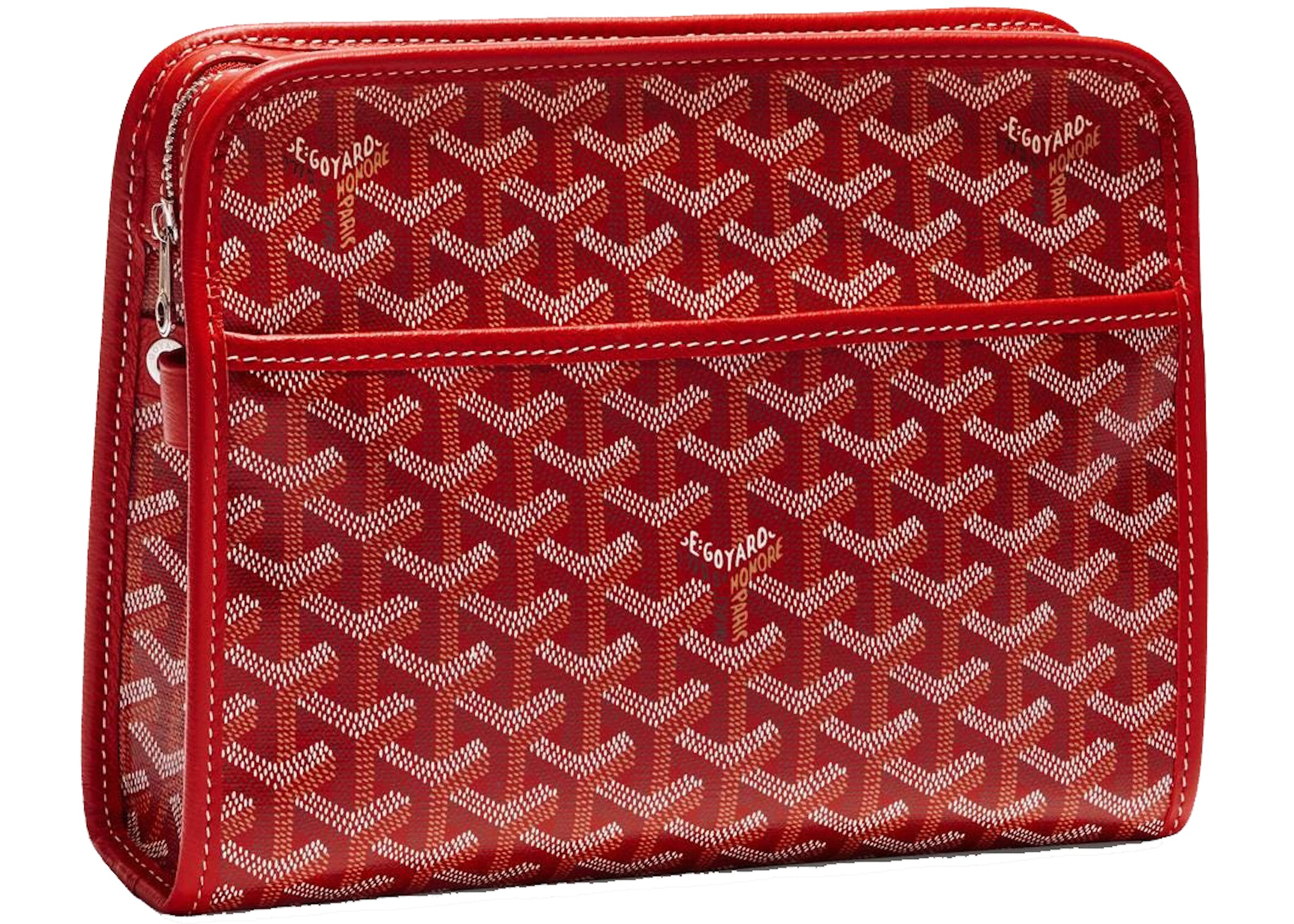Goyard Jouvence Toiletry Bag MM Red in Canvas/Calfskin with Palladium-tone  - US