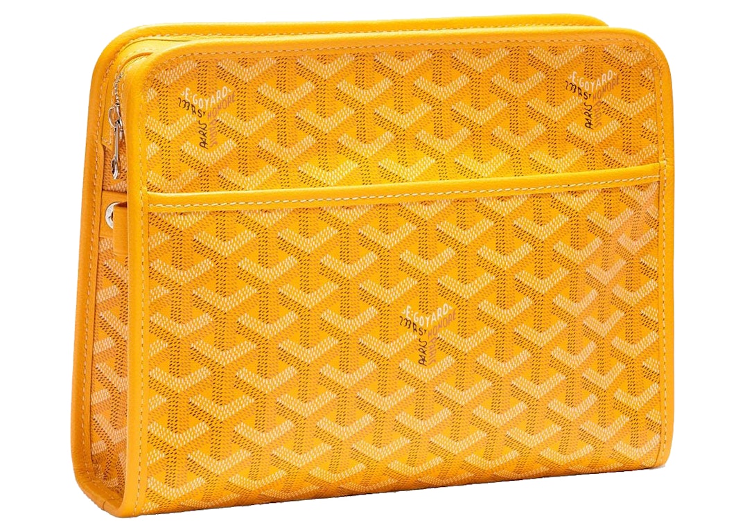 Pre-owned Goyard Jouvence Toiletry Bag Mm Yellow