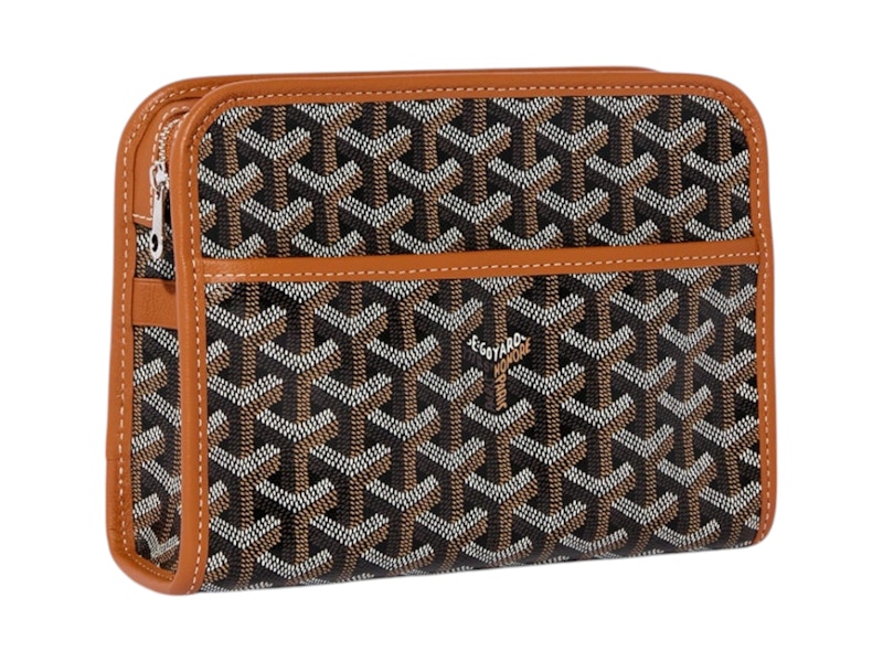 Pre-owned Goyard Jouvence Toiletry Bag Pm In Black/tan In Multi