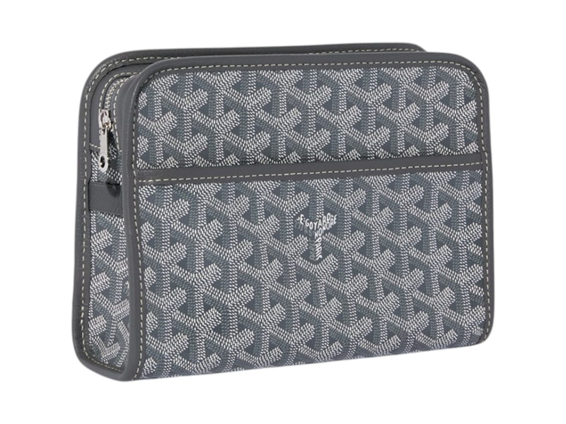 Pre-owned Goyard Jouvence Toiletry Bag Pm In Grey