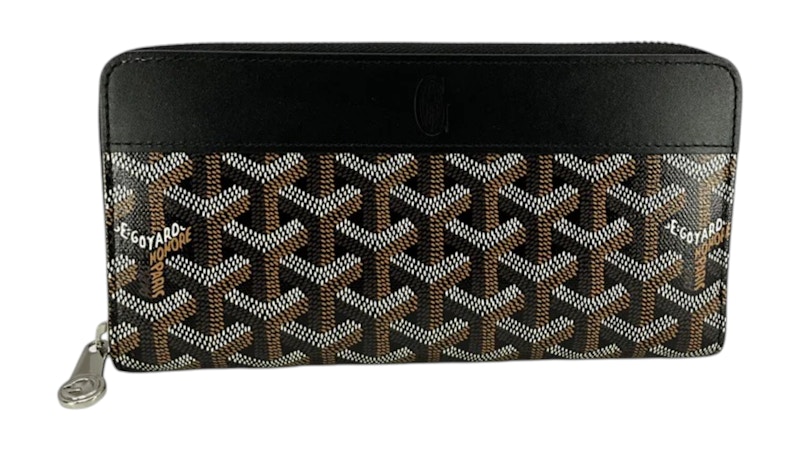 Goyard Matignon Wallet GM Black in Canvas/Calfskin with Palladium