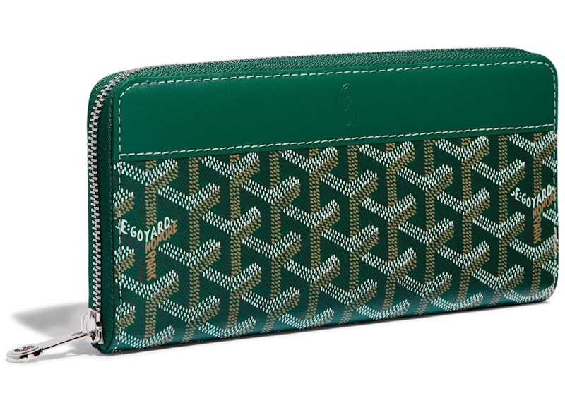 Goyard Matignon Wallet GM Green in Canvas Calfskin with Palladium