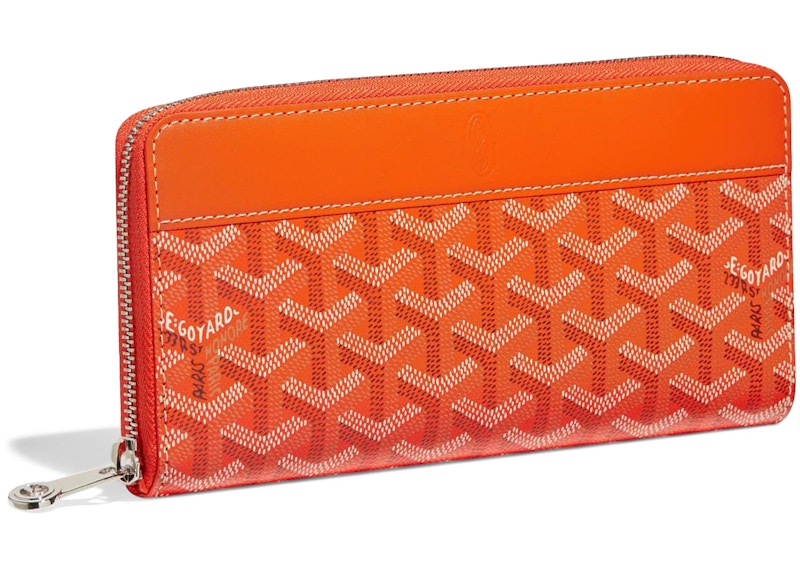 Goyard Matignon Wallet GM Orange in Canvas Calfskin with Palladium