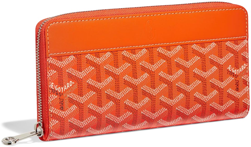 Goyard Matignon Wallet GM Orange in Canvas/Calfskin with Palladium-tone - US