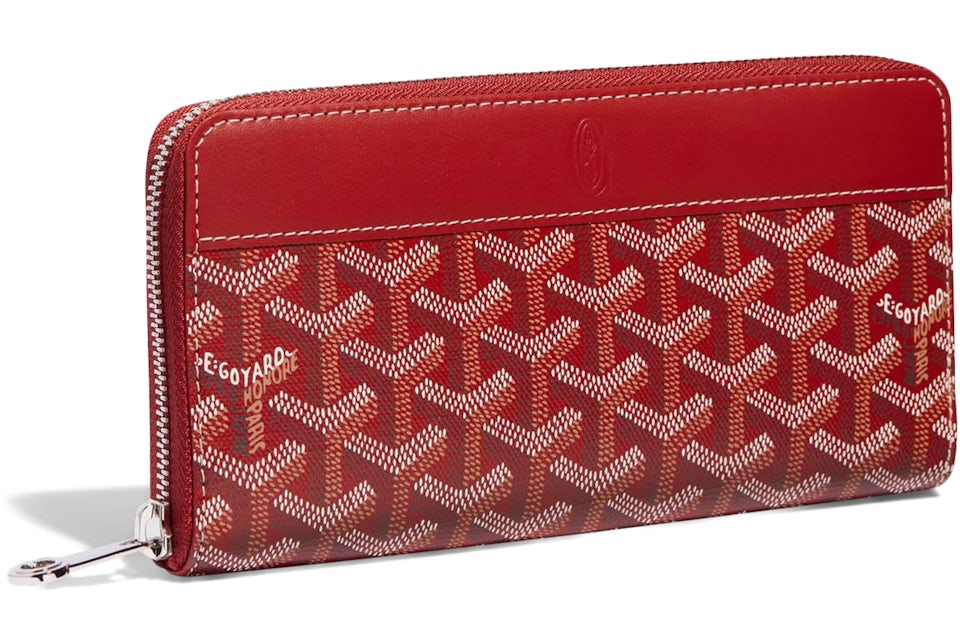 Goyard Matignon Wallet GM Red in Canvas/Calfskin with Palladium-tone - US