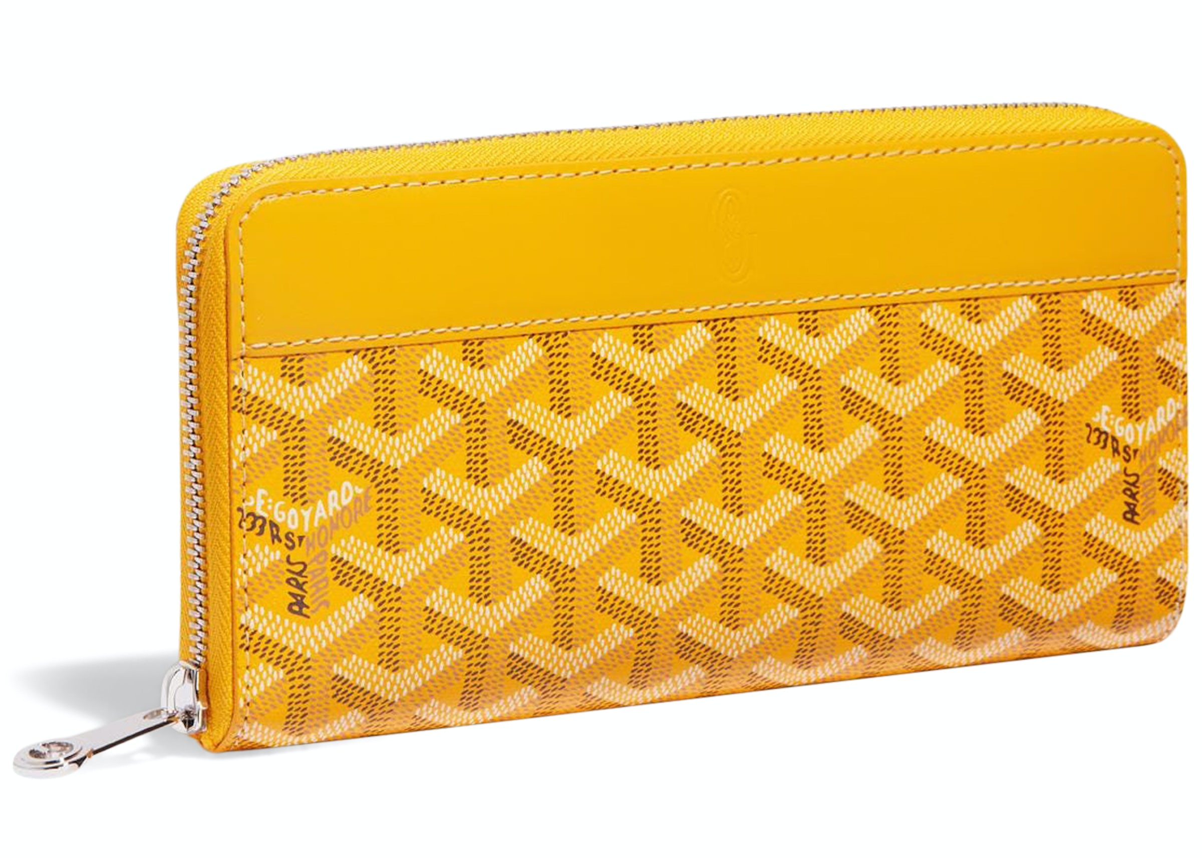 Goyard Matignon Wallet GM Yellow in Canvas/Calfskin with