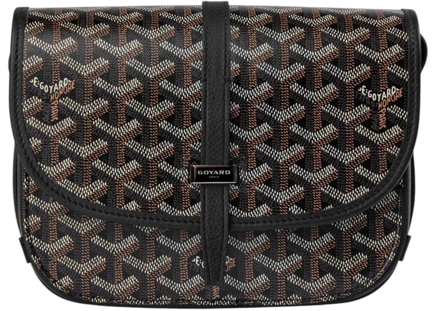 Handtasche Goyard Belvedere PM schwarz in Canvas/Cowhide with