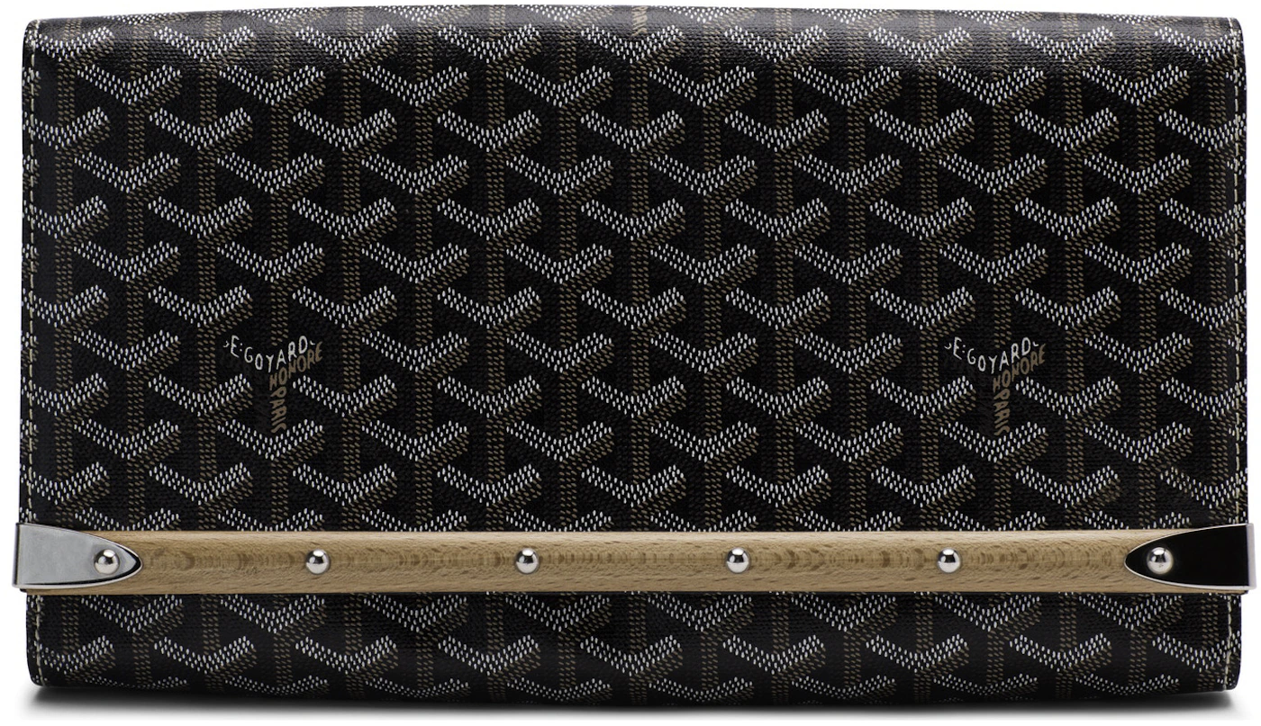Goyard Goyardine Black Monte Carlo PM Clutch/Shoulder Bag Silver Hardware